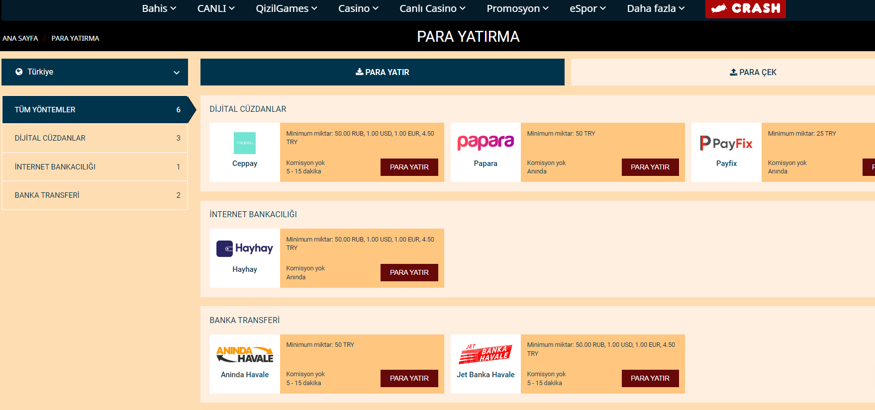 Qizilbilet Ödeme Seçenekleri